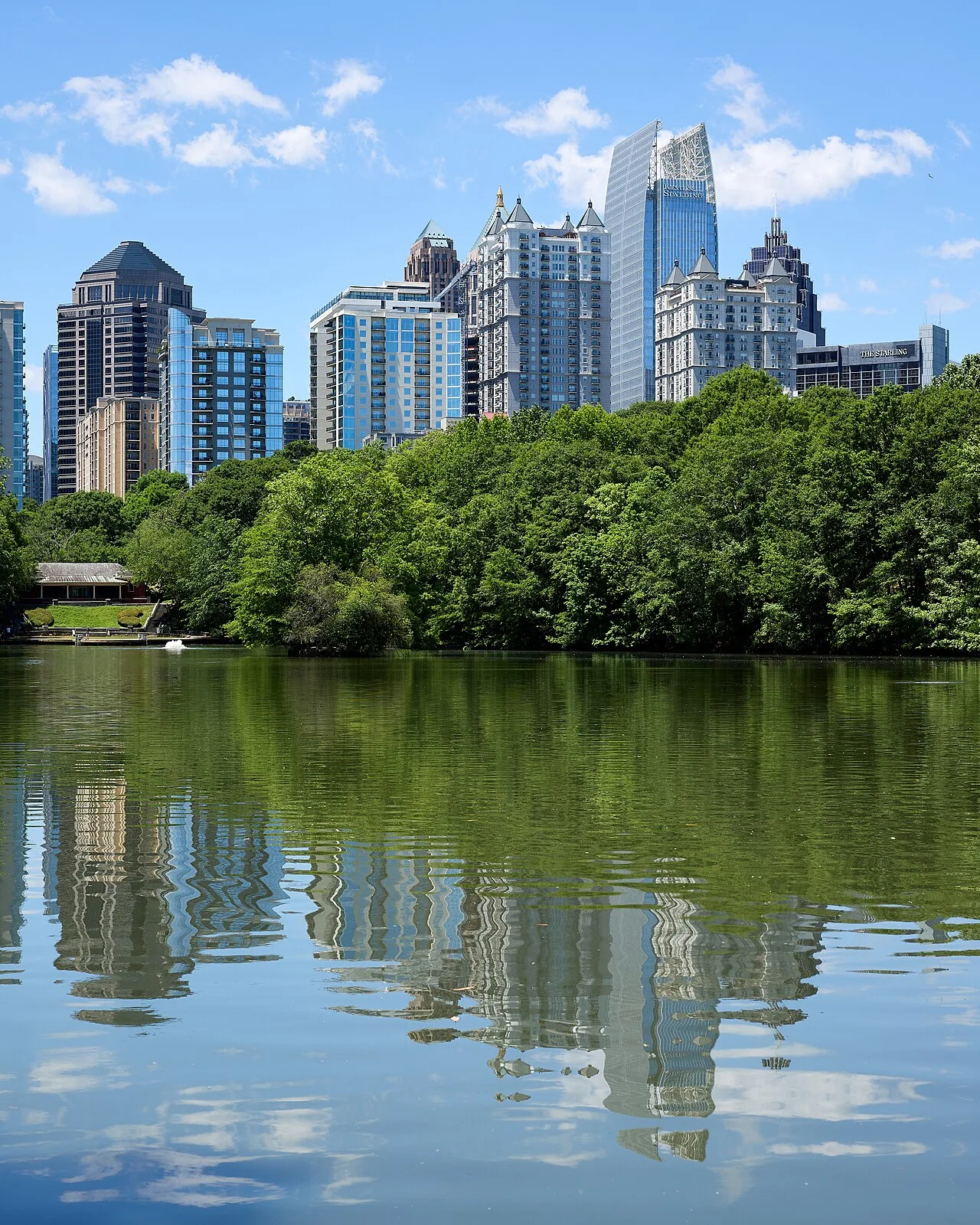 Atlanta skyline at Piedmont Park — Mercedes-Benz Stadium hosts World Cup 2026