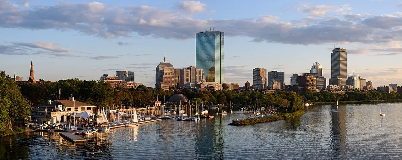 Boston skyline from Longfellow Bridge — Gillette Stadium hosts World Cup 2026
