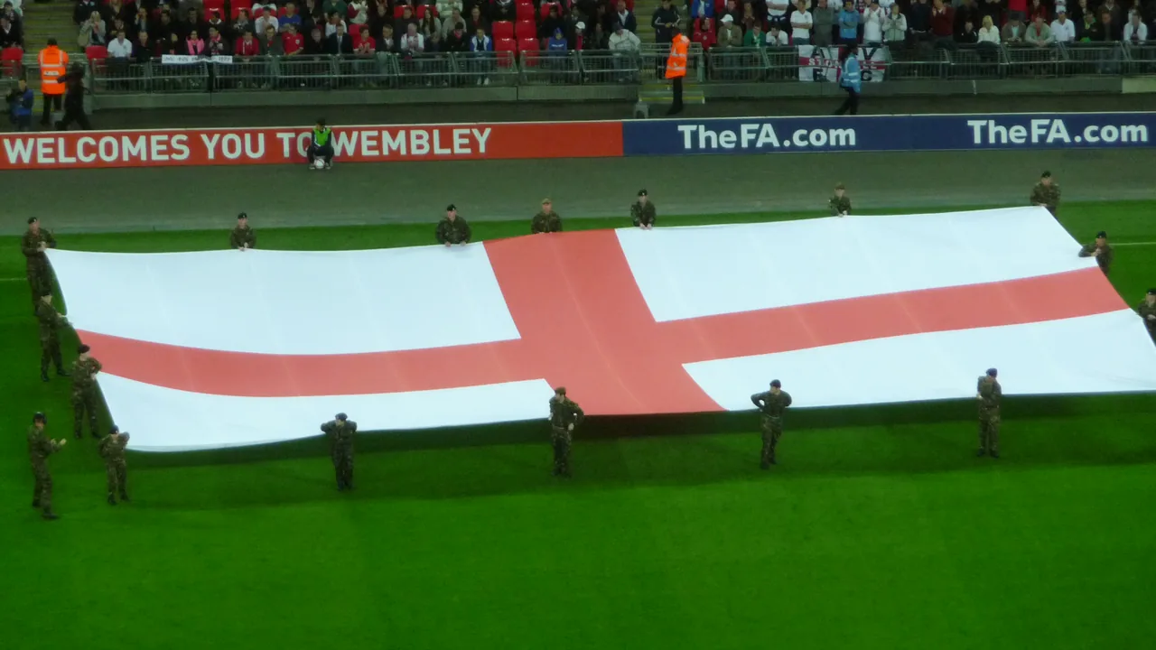 London , Wembley - Giant England Flag - geograph.org.uk - 469540.jpg
