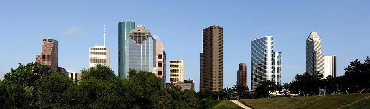 Houston skyline — NRG Stadium hosts World Cup 2026