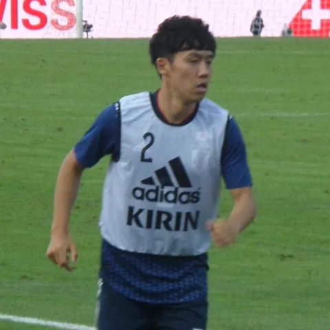 Wataru Endo in Japan national team kit — Liverpool midfielder captains Japan's 26-man squad at the 2026 FIFA World Cup, anchoring the Endo–Morita double pivot in Moriyasu's 4-2-3-1